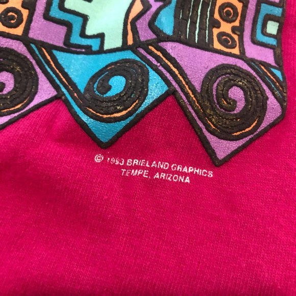 Vtg Tombstone Arizona TShirt Women's Size MEDIUM Pink Short Sleeve Aztec Tourist - Picture 2 of 4